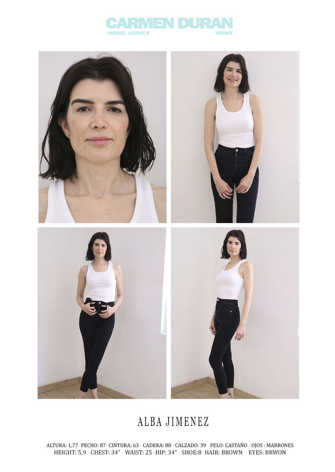 ALBA JIMENEZ. Carmen Duran Model Agency.