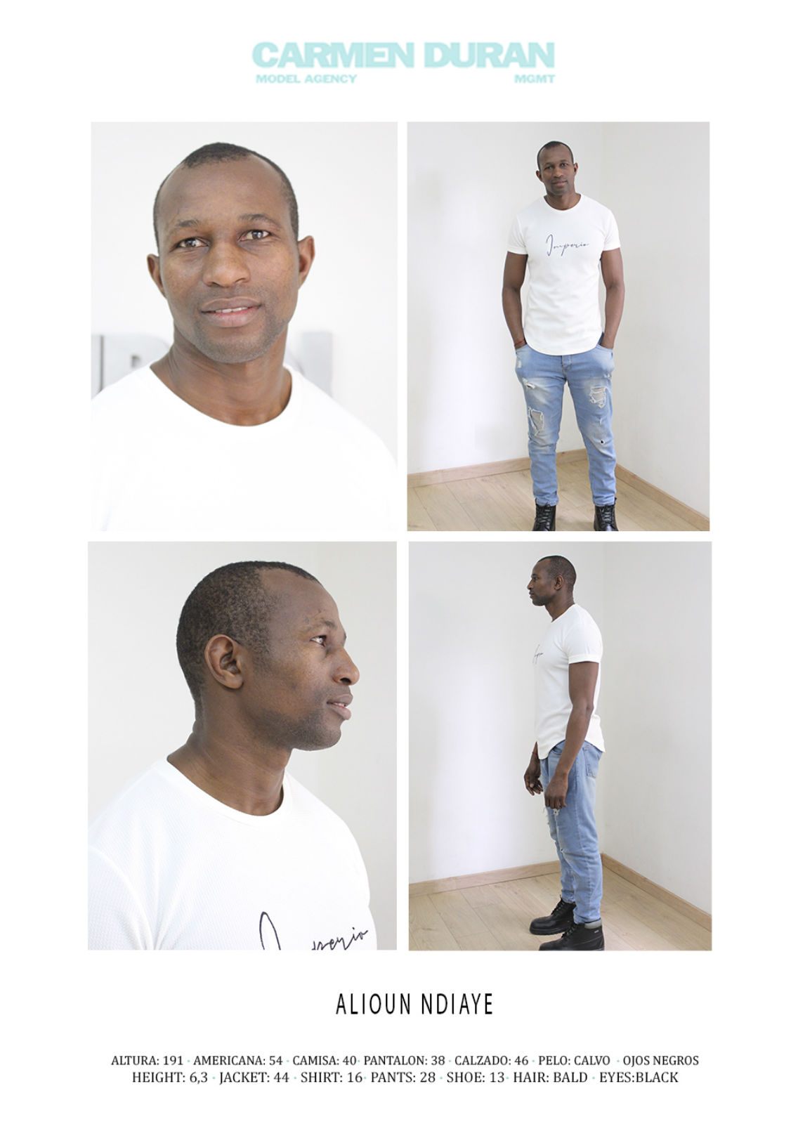 ALIOUN NDIAYE. Carmen Duran Model Agency.