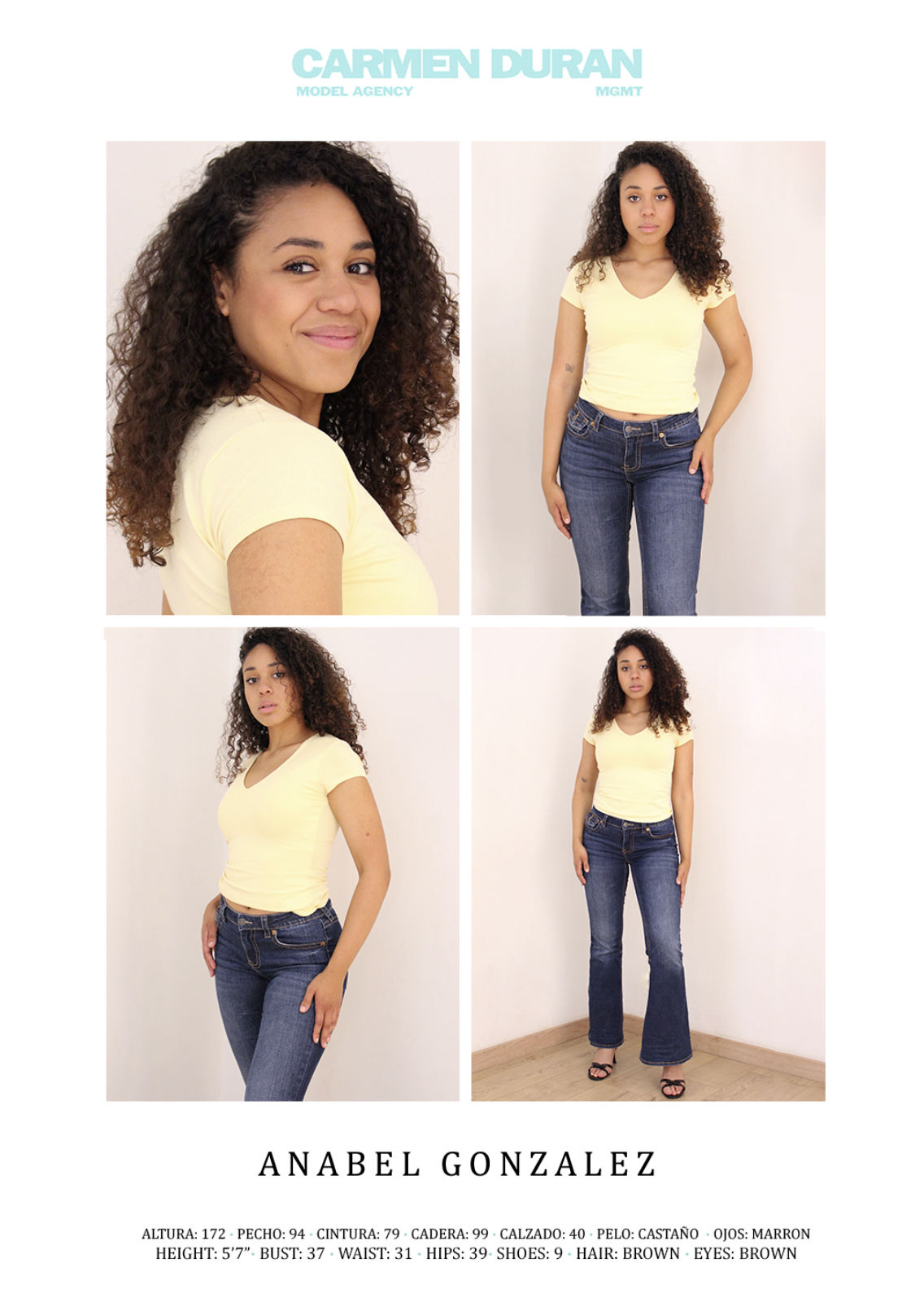 ANABEL GONZALEZ . Carmen Duran Model Agency.