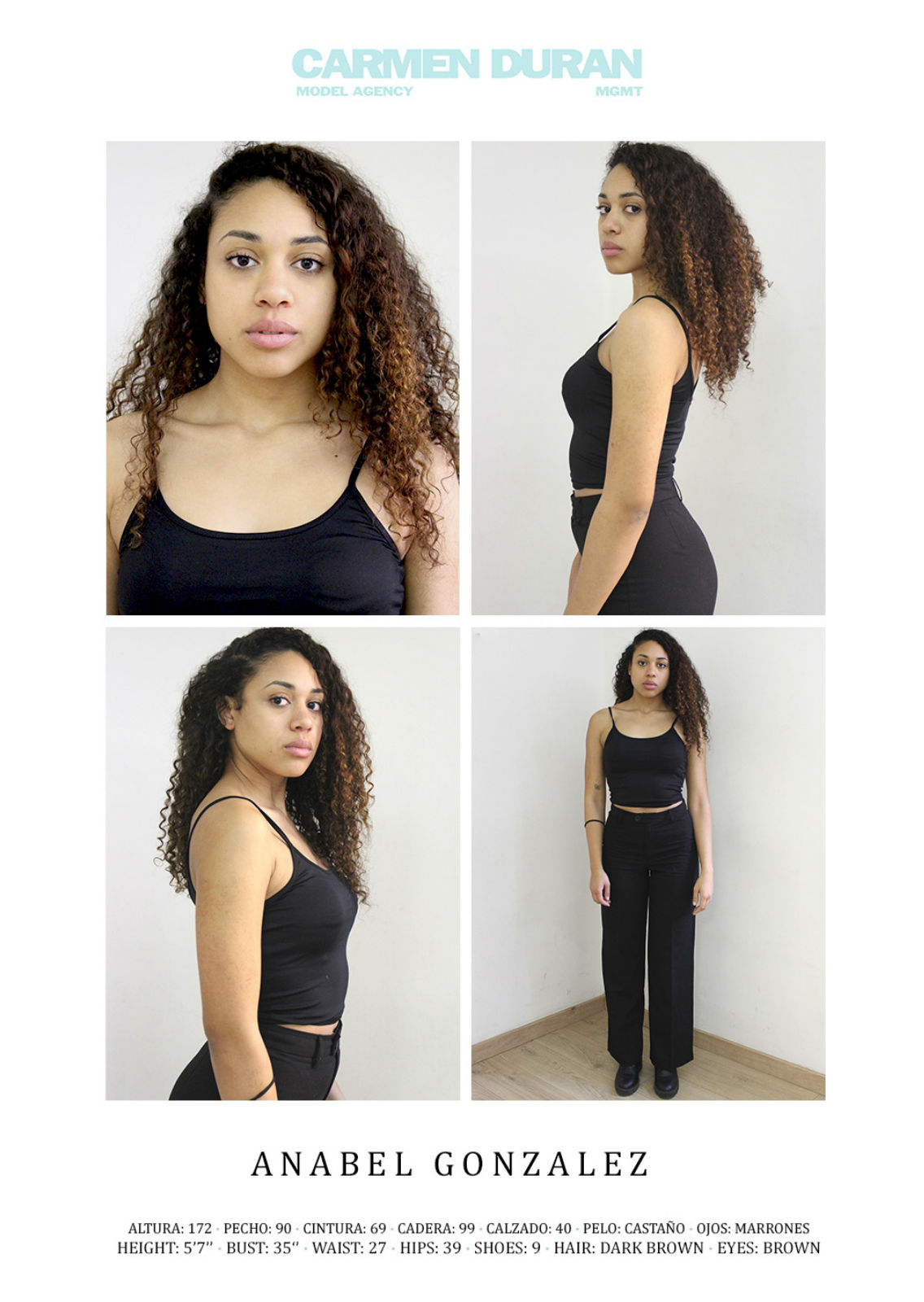 ANABEL GONZALEZ . Carmen Duran Model Agency.