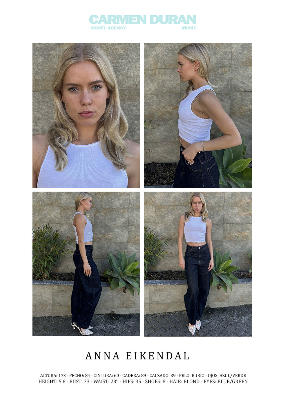 ANNA EIKENDAL. Carmen Duran Model Agency.