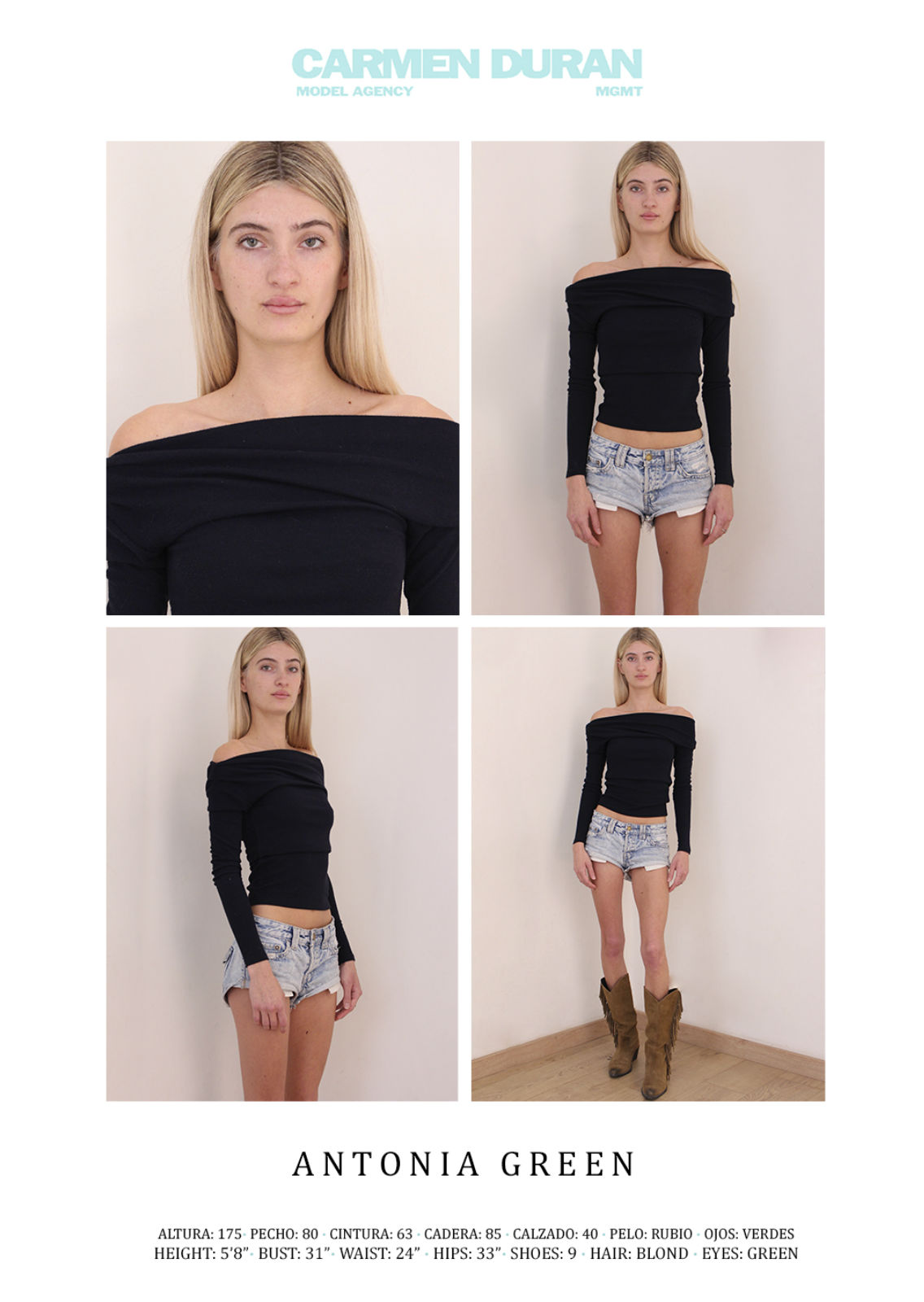 ANTONIA GREEN. Carmen Duran Model Agency.