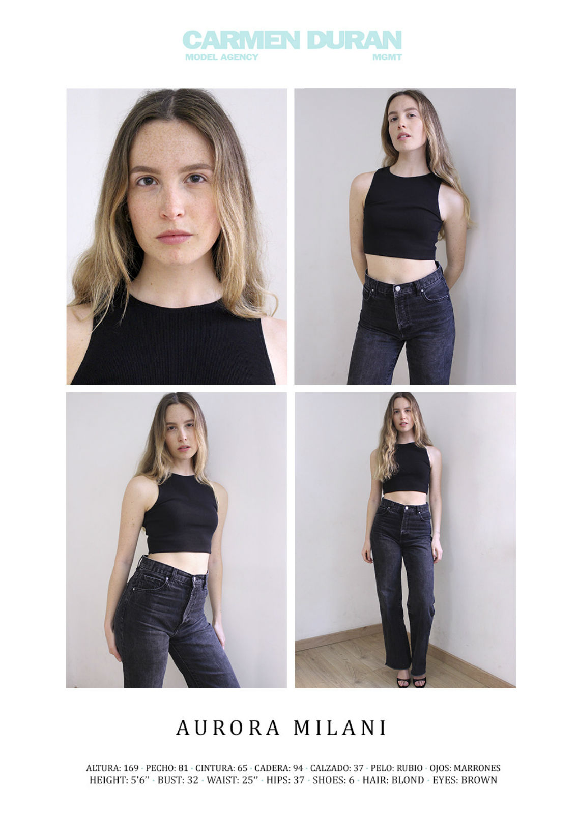 AURORA MILANI . Carmen Duran Model Agency.