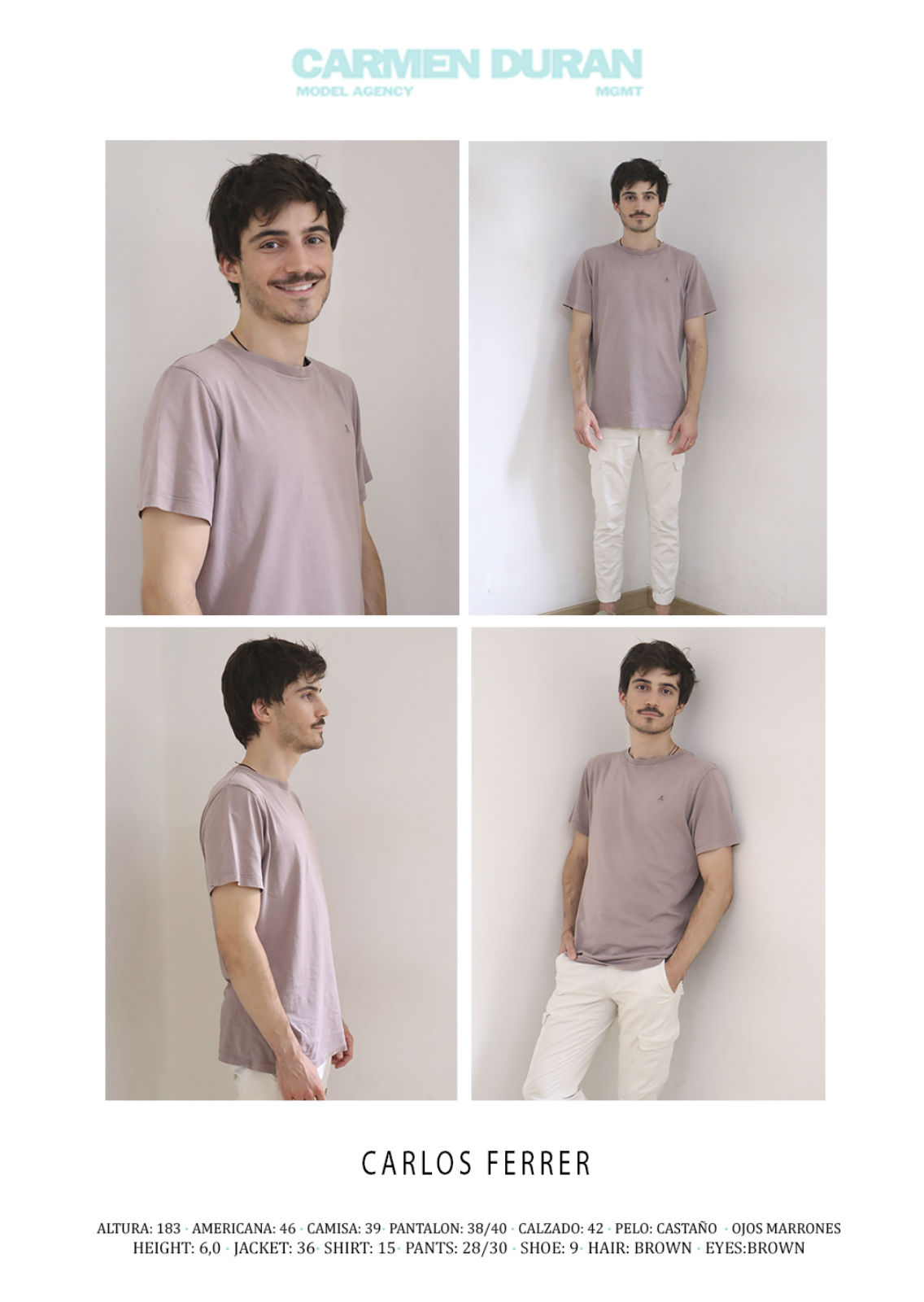 CARLOS FERRER. Carmen Duran Model Agency.
