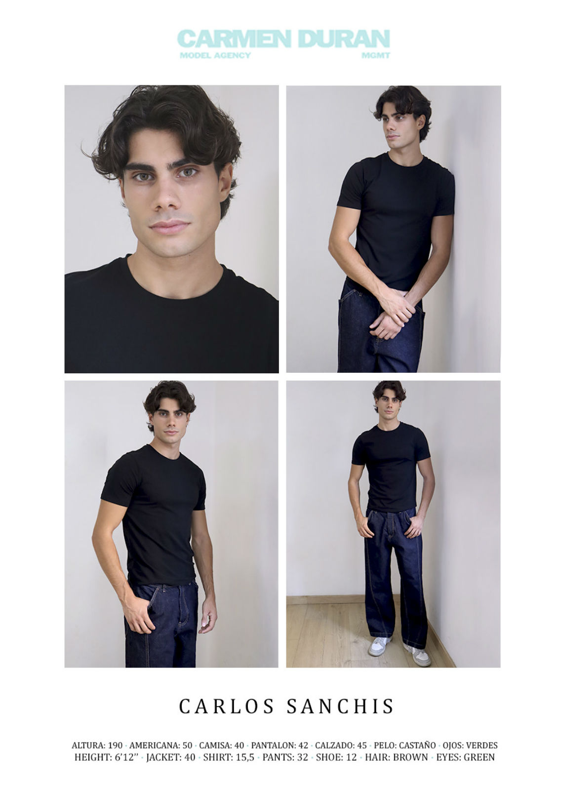 CARLOS SANCHIS. Carmen Duran Model Agency.