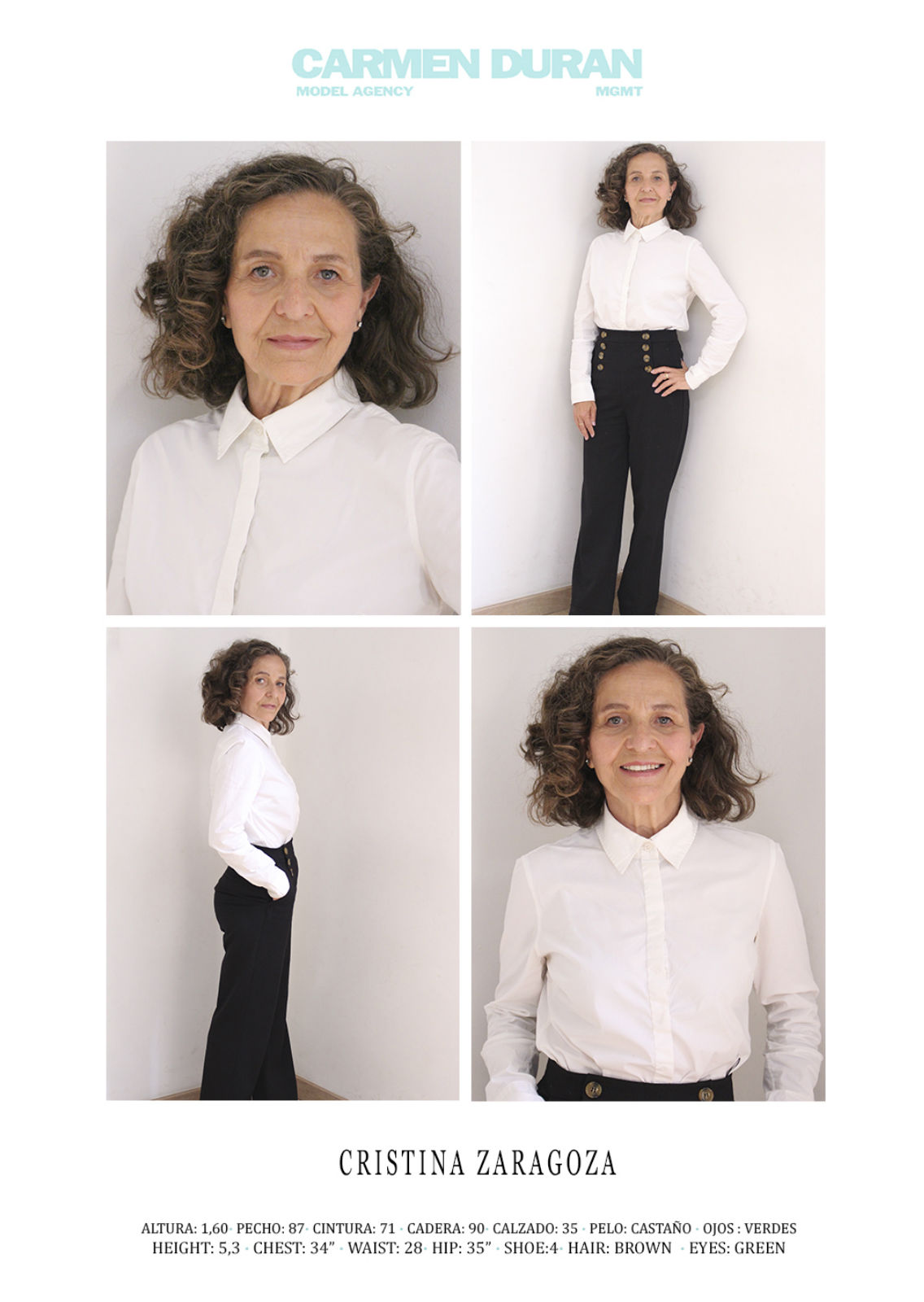 CRISTINA ZARAGOZA. Carmen Duran Model Agency.