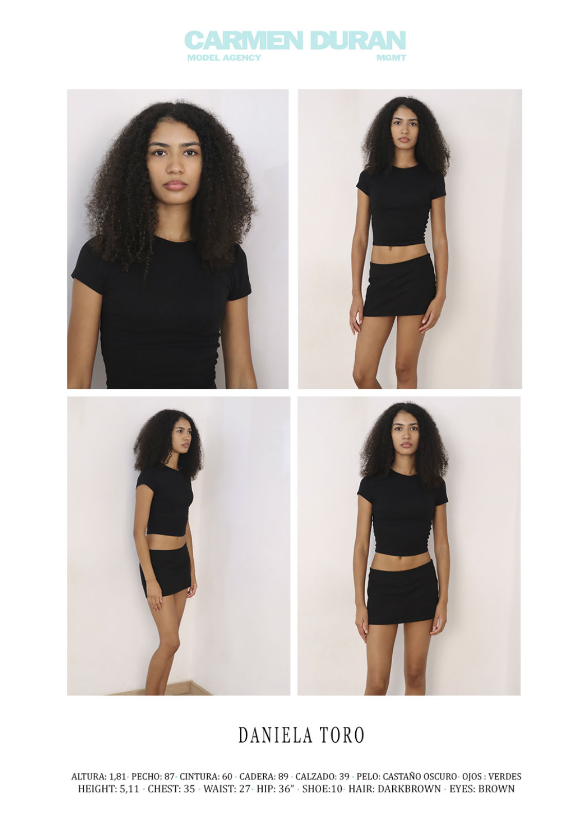 DANIELA TORO. Carmen Duran Model Agency.