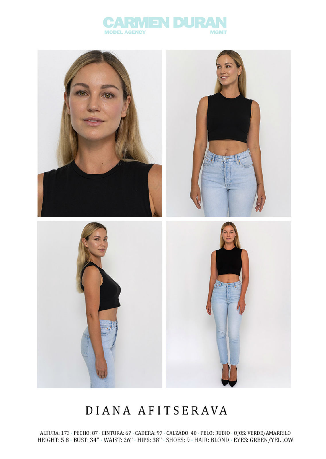 DIANA AFITSERAVA. Carmen Duran Model Agency.