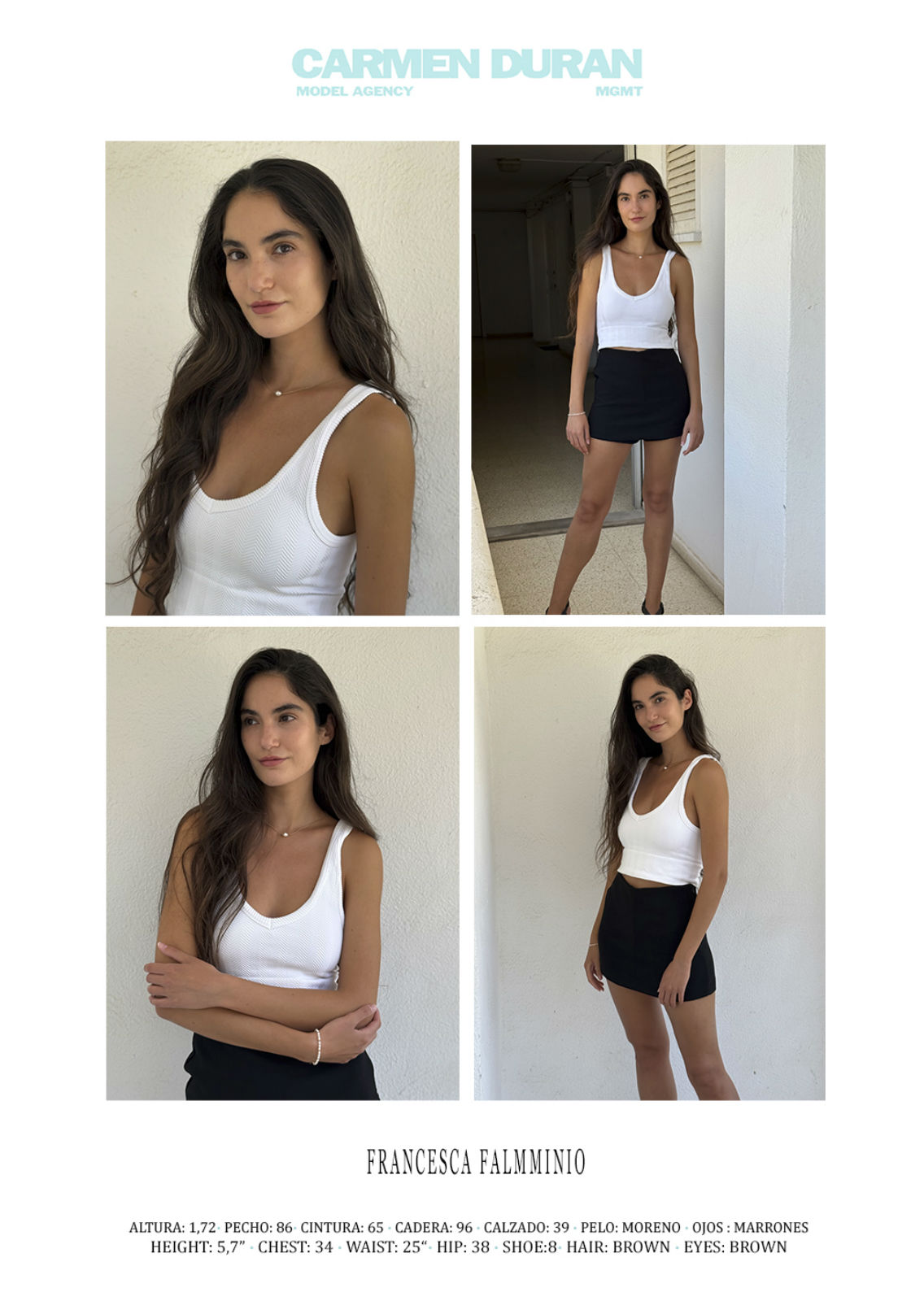 FRANCESCA FLAMMINIO. Carmen Duran Model Agency.