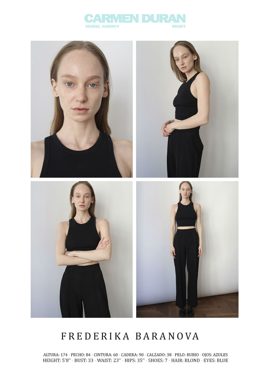 FREDERIKA BARANOVA. Carmen Duran Model Agency.