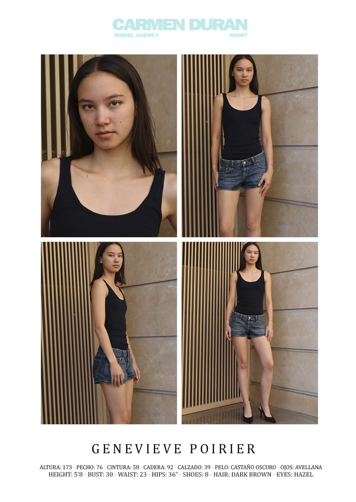 GENEVIEVE POIRIER. Carmen Duran Model Agency.