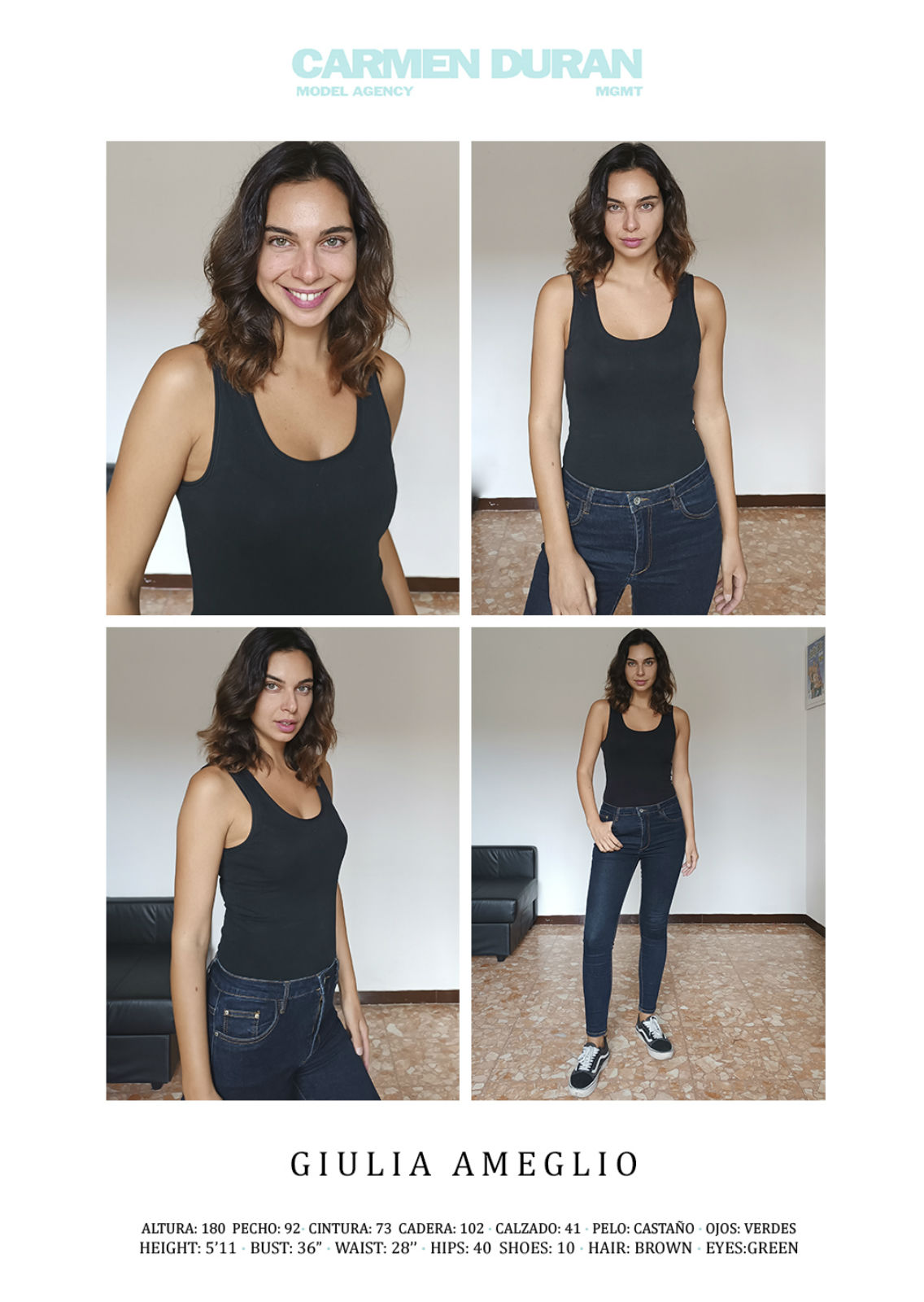 GIULIA AMEGLIO. Carmen Duran Model Agency.