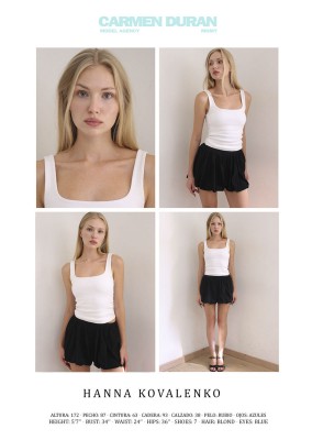 HANNA KOVALENKO. Carmen Duran Model Agency.