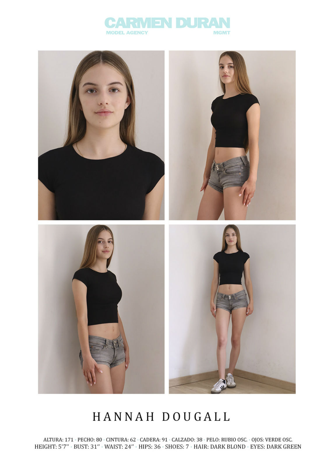 HANNAH DOUGALL. Carmen Duran Model Agency.