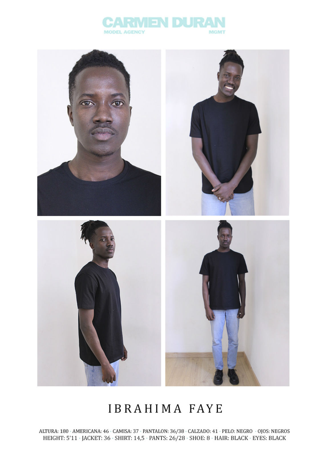 IBRAHIMA FAYE. Carmen Duran Model Agency.