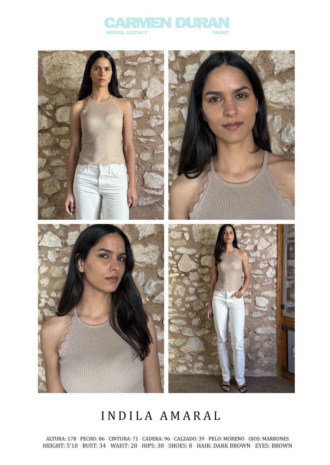 INDILA AMARAL. Carmen Duran Model Agency.