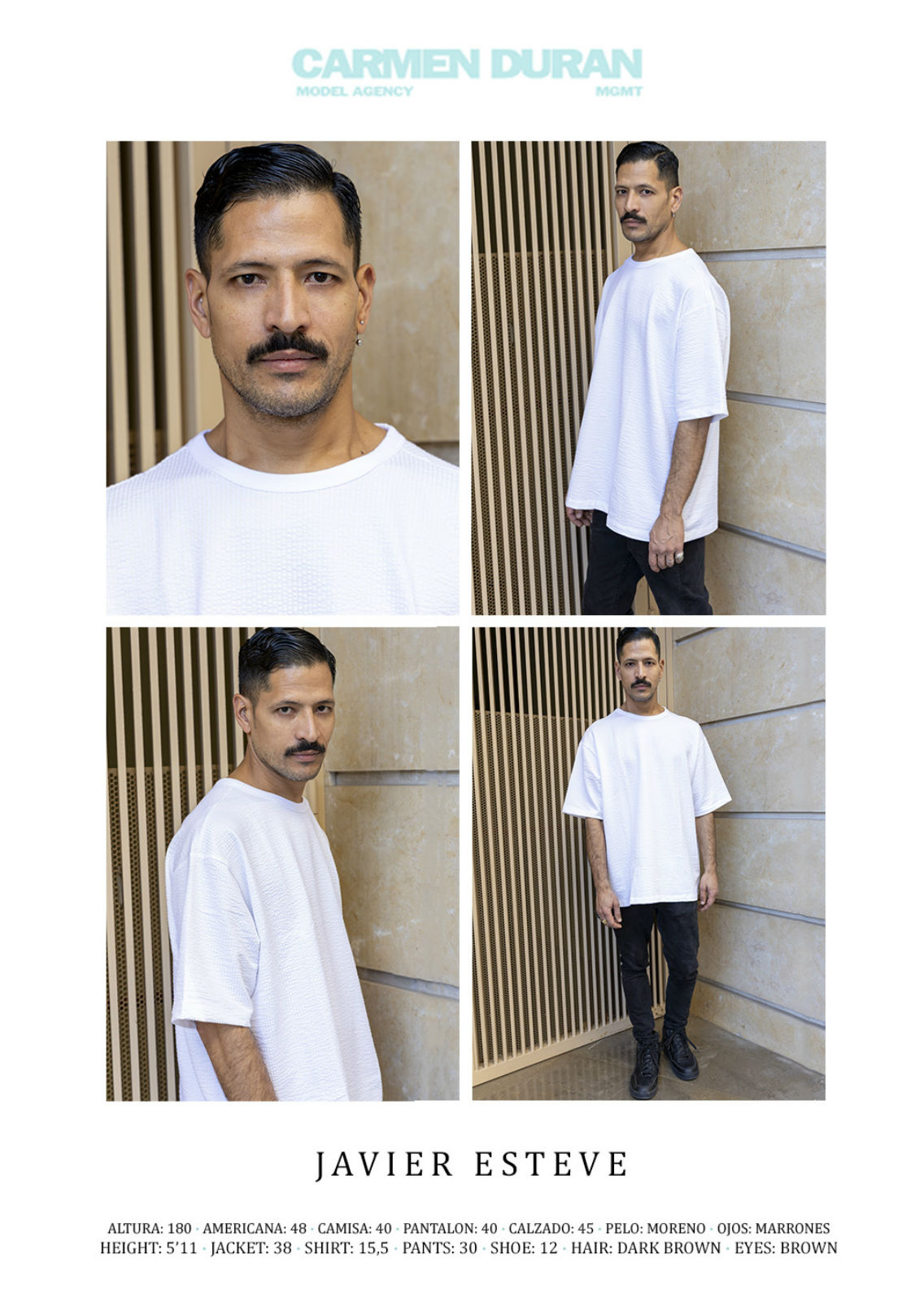 JAVIER ESTEVE. Carmen Duran Model Agency.