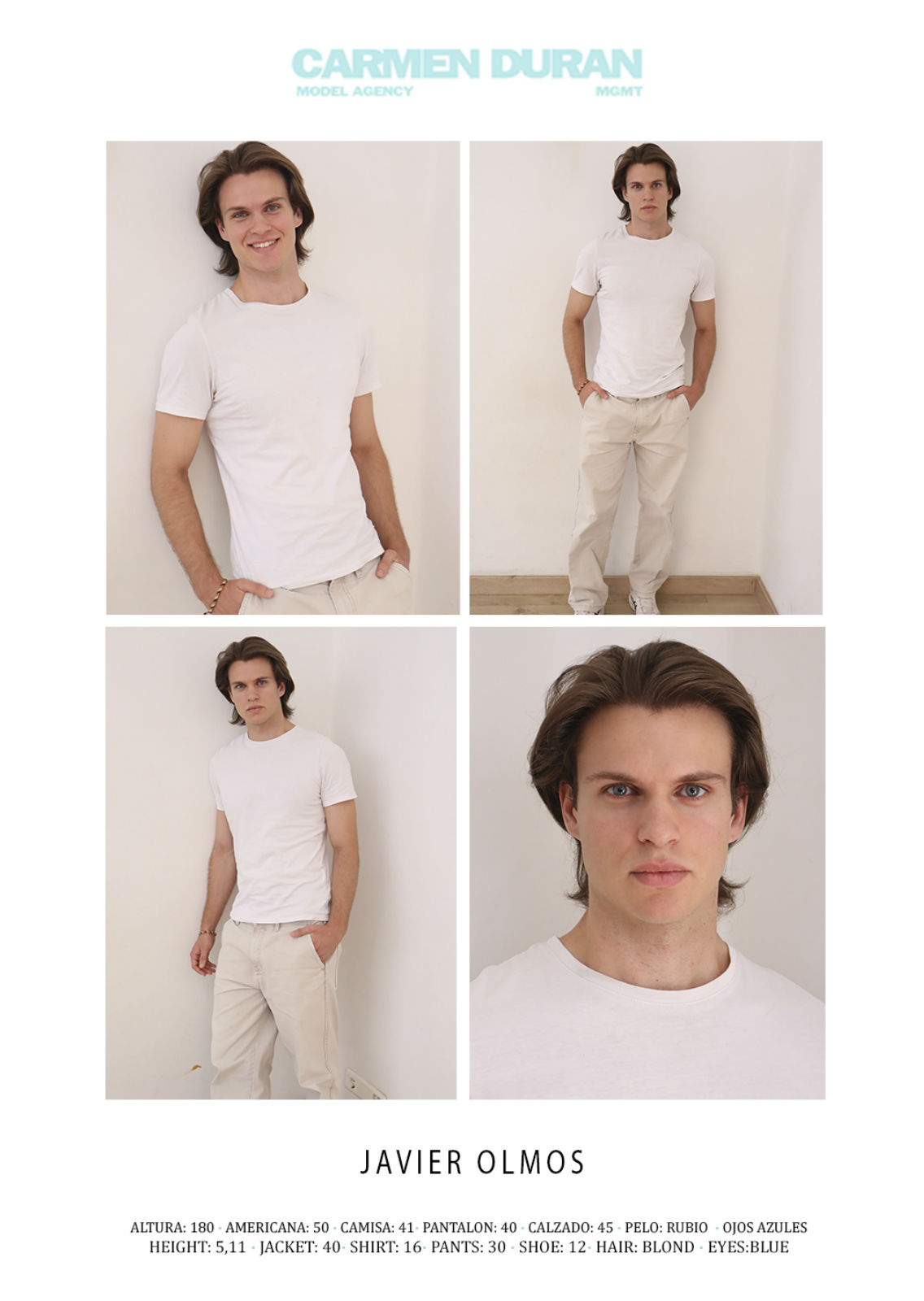 JAVIER OLMOS. Carmen Duran Model Agency.