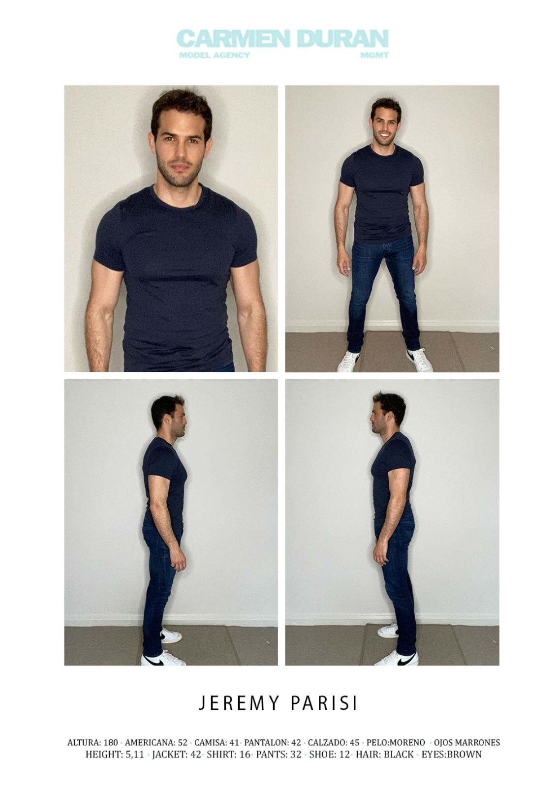 JEREMY PARISI. Carmen Duran Model Agency.