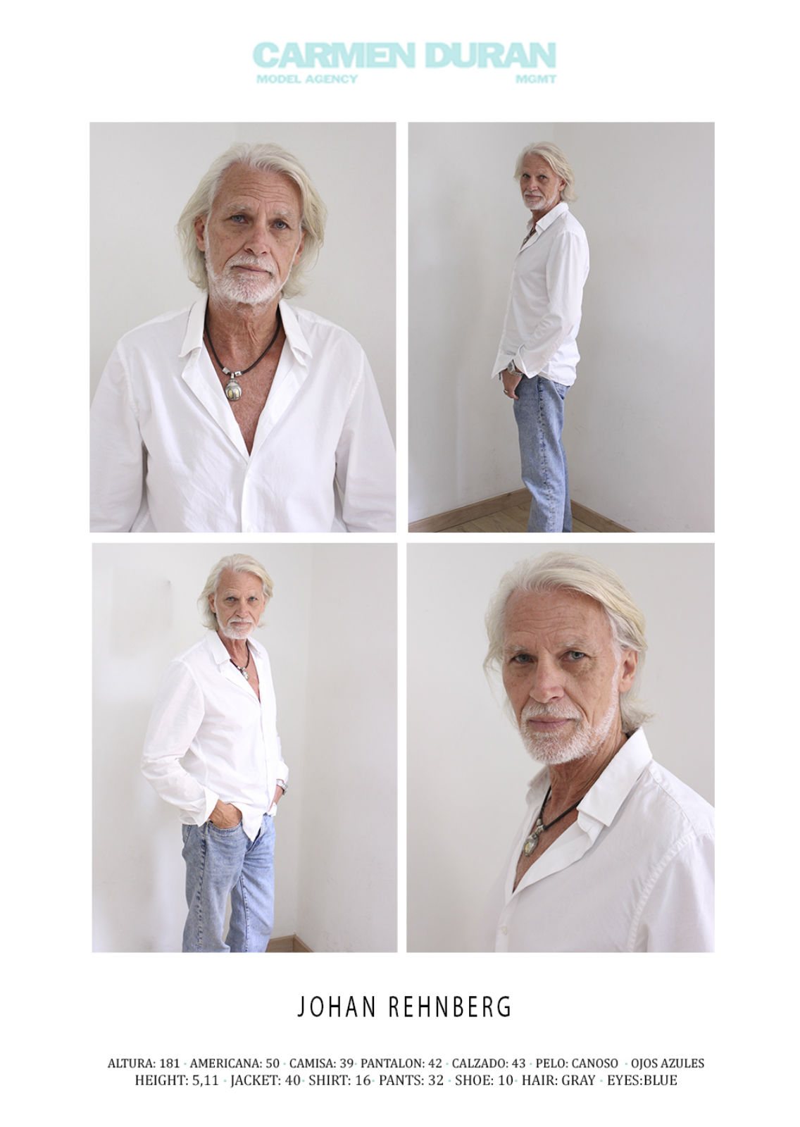 JOHAN REHNBERG. Carmen Duran Model Agency.