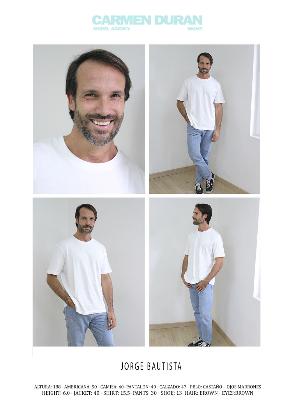 JORGE BAUTISTA. Carmen Duran Model Agency.