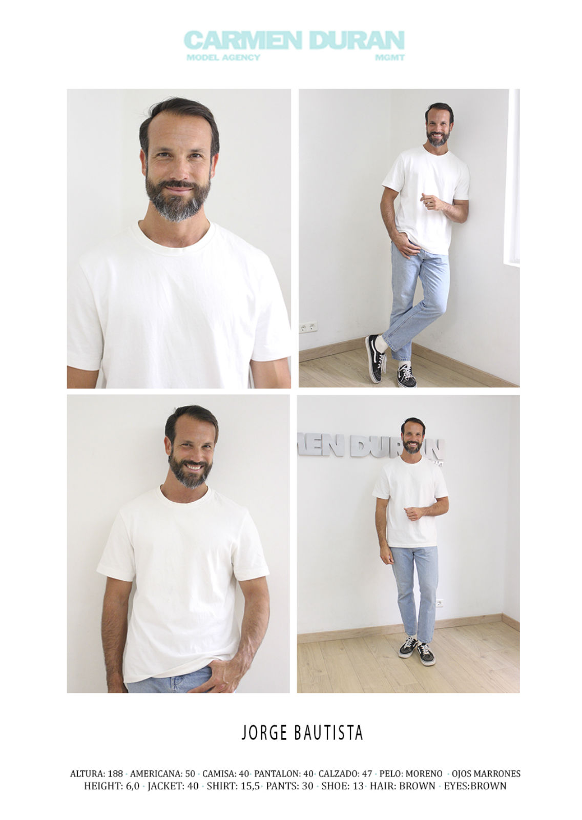 JORGE BAUTISTA. Carmen Duran Model Agency.