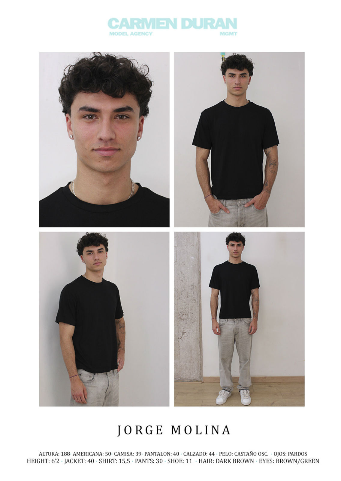 JORGE MOLINA. Carmen Duran Model Agency.
