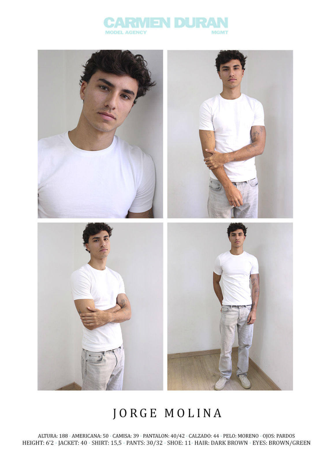 JORGE MOLINA. Carmen Duran Model Agency.