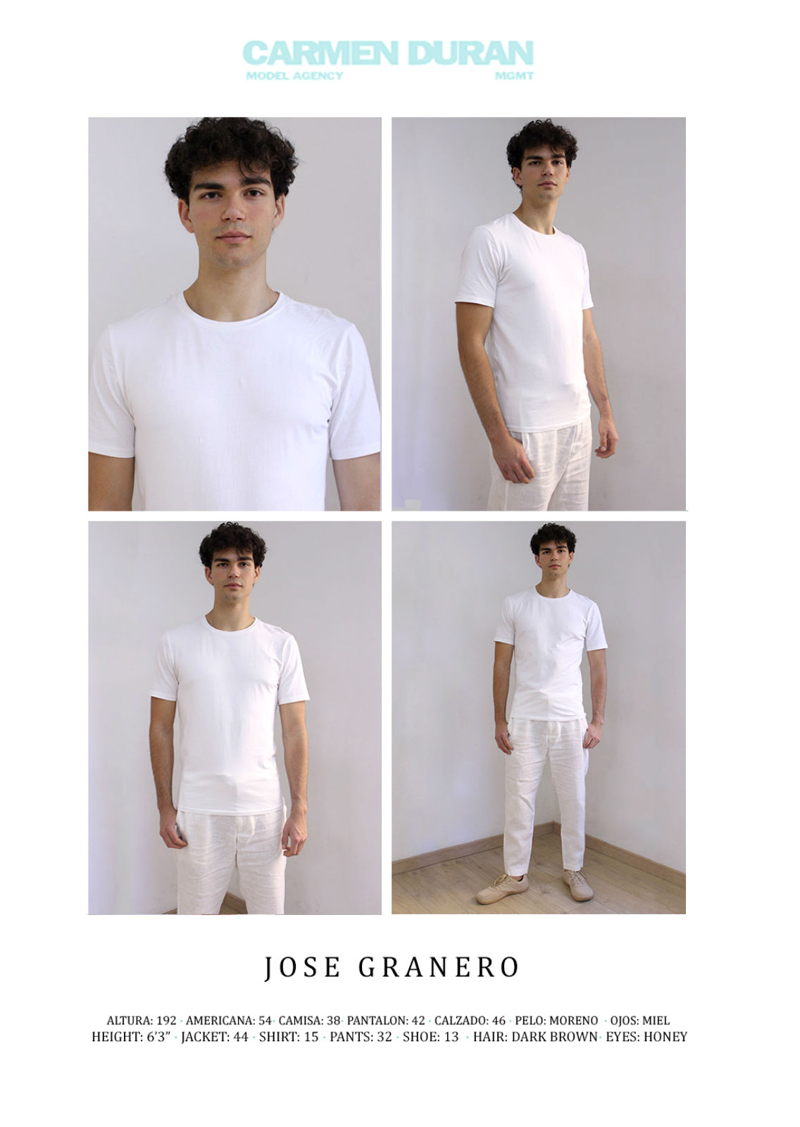 JOSE GRANERO. Carmen Duran Model Agency.