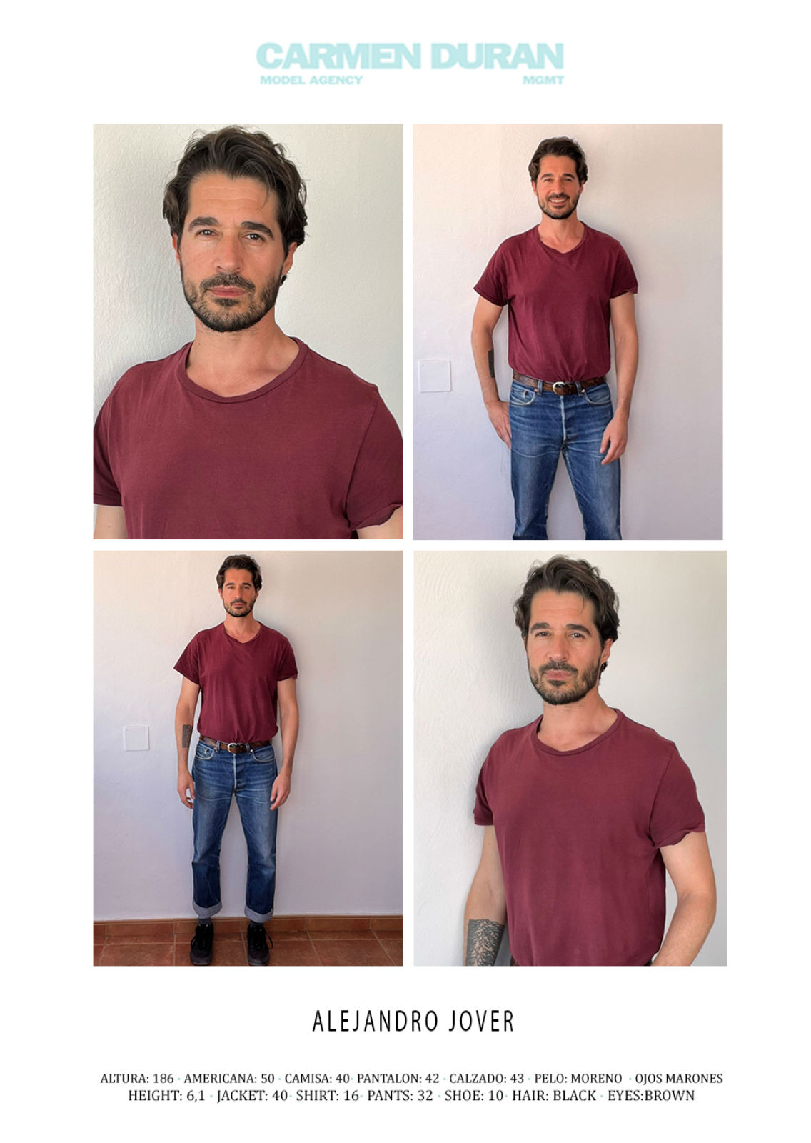 ALEJANDRO JOVER. Carmen Duran Model Agency.