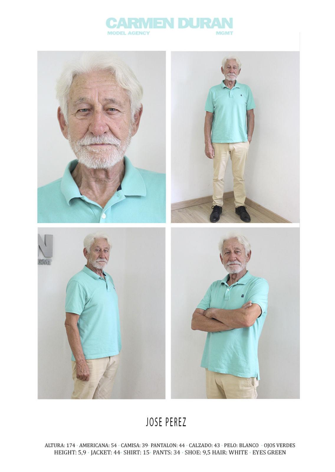 JOSE PEREZ. Carmen Duran Model Agency.