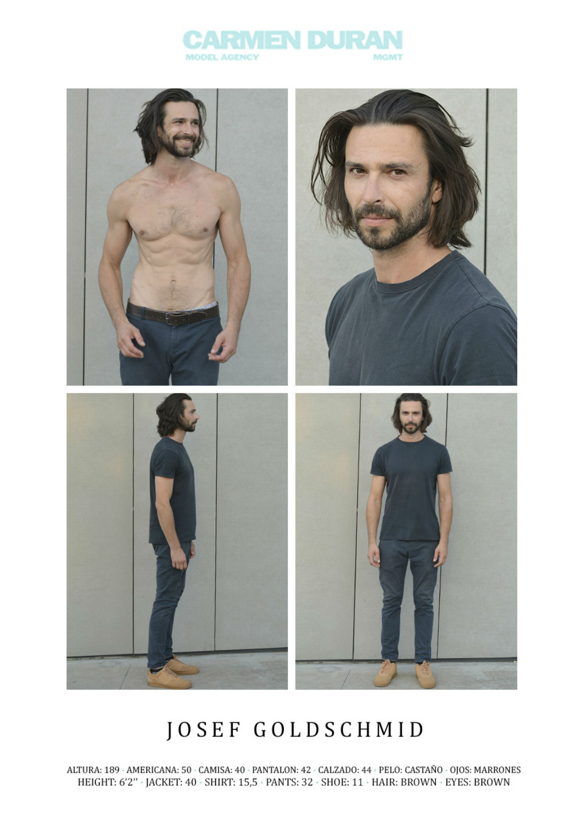JOSEF GOLDSCHMID. Carmen Duran Model Agency.