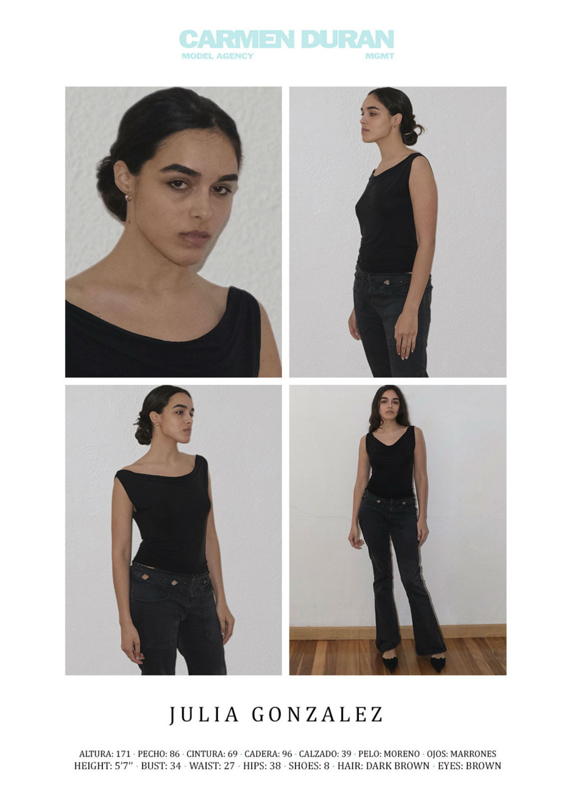 JULIA GONZALEZ. Carmen Duran Model Agency.