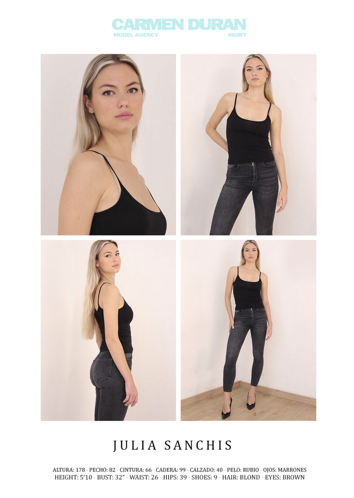 JULIA SANCHIS. Carmen Duran Model Agency.