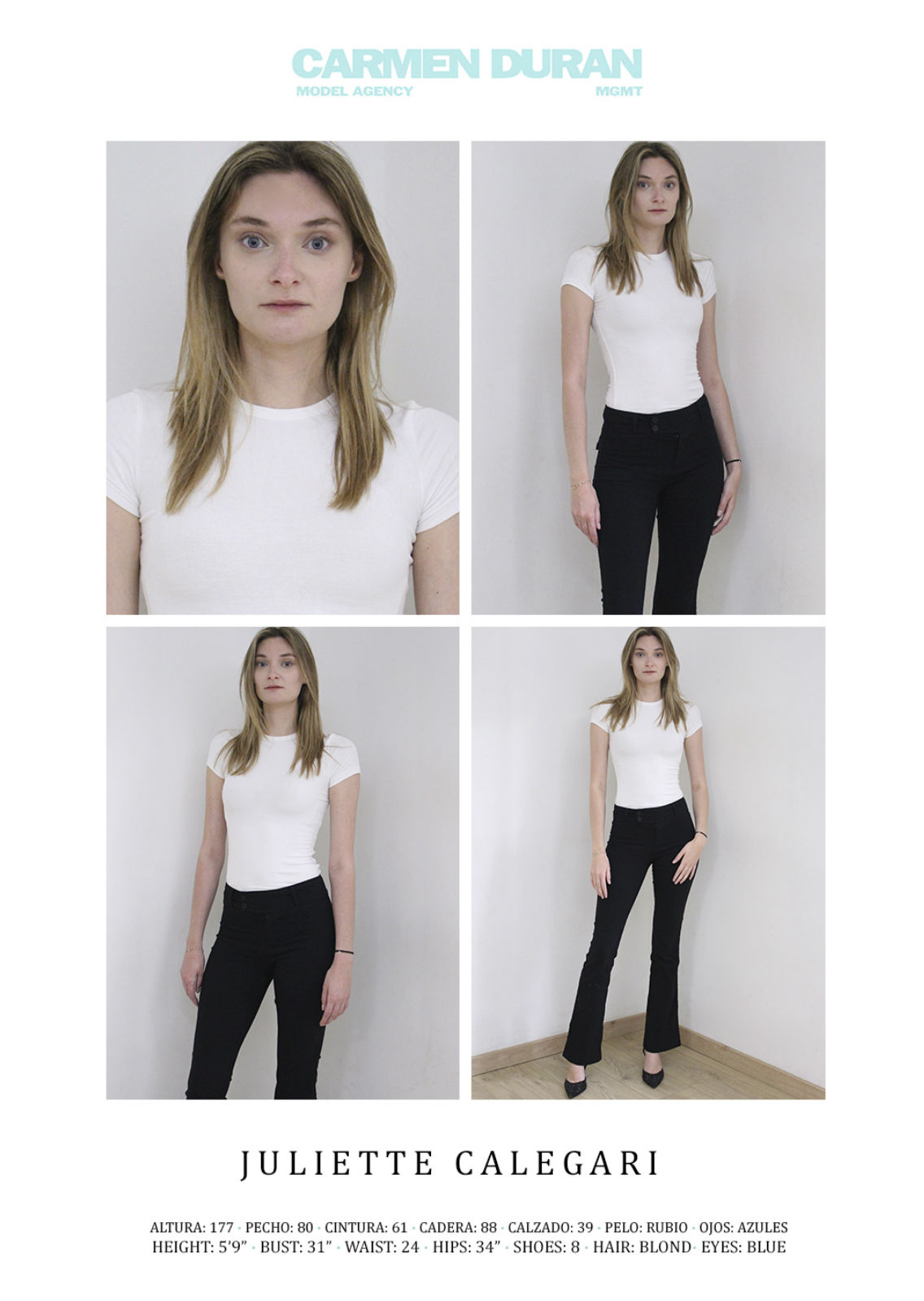 JULIETTE CALEGARI. Carmen Duran Model Agency.
