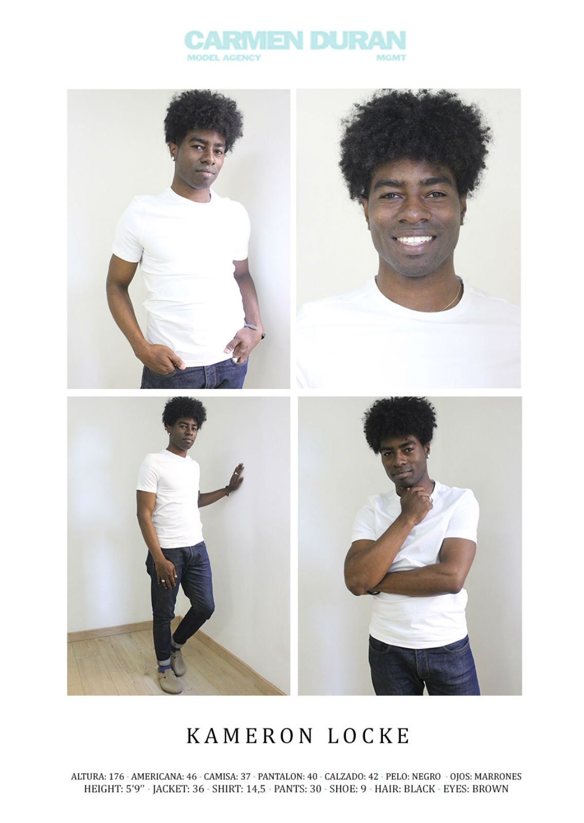 KAMERON LOCKE . Carmen Duran Model Agency.