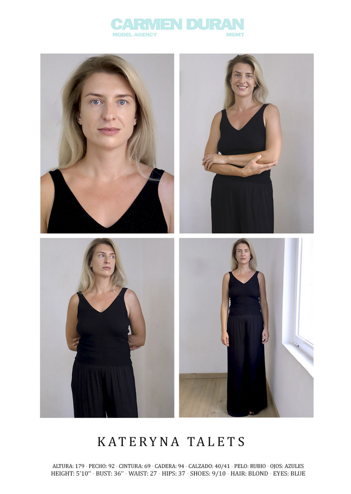 KATERYNA TALETS. Carmen Duran Model Agency.