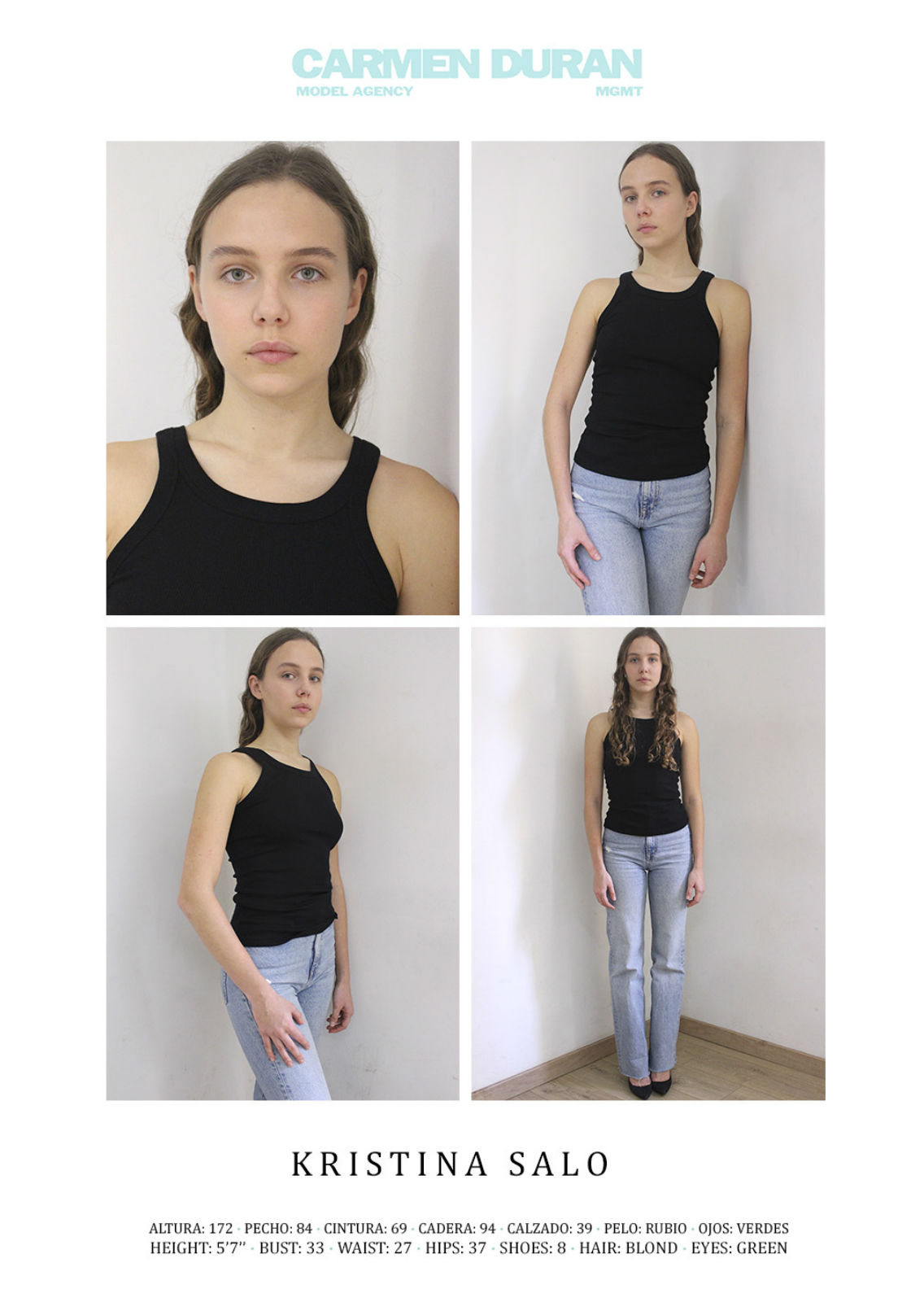 KRISTINA SALO. Carmen Duran Model Agency.