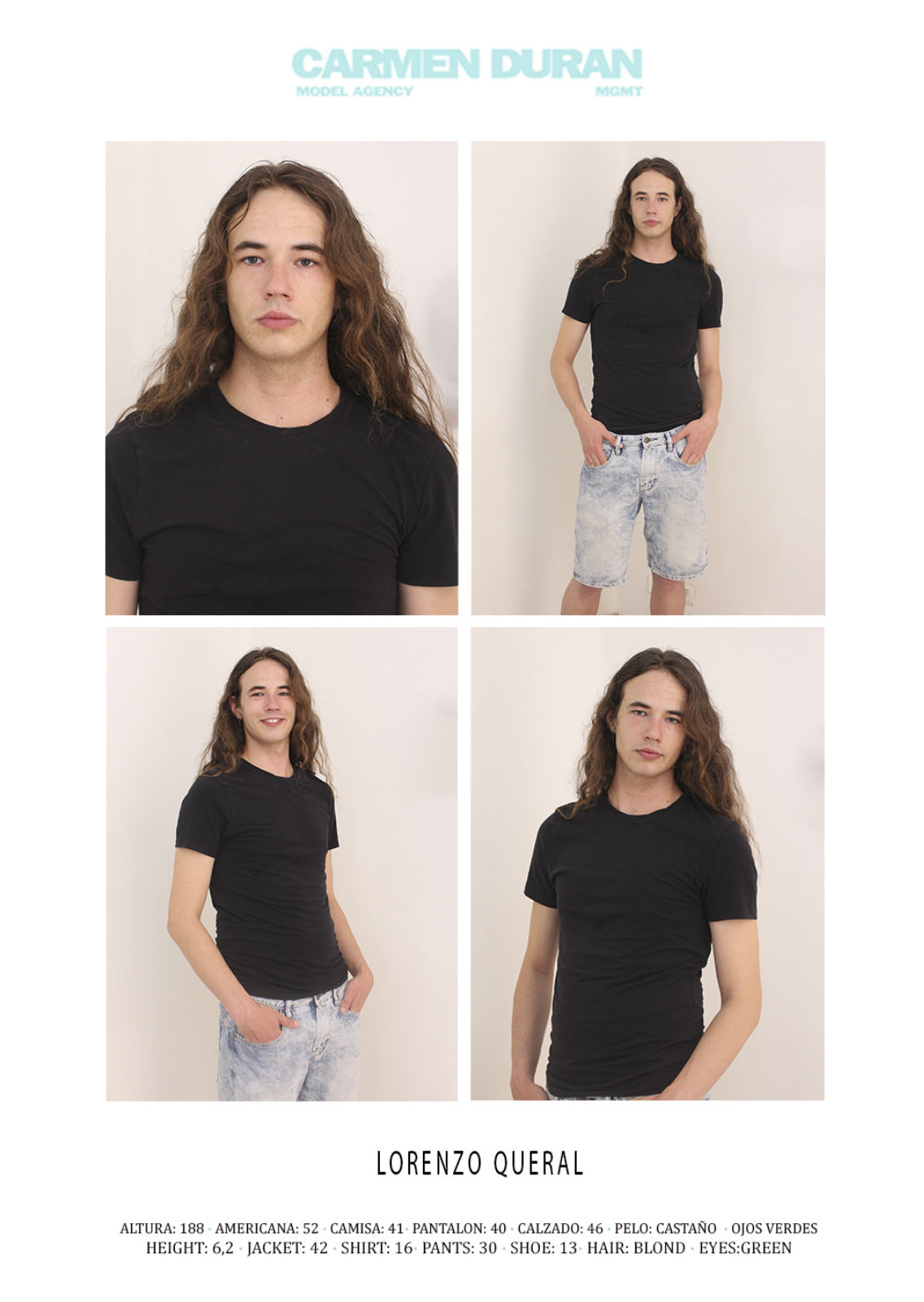 LORENZO QUERAL. Carmen Duran Model Agency.