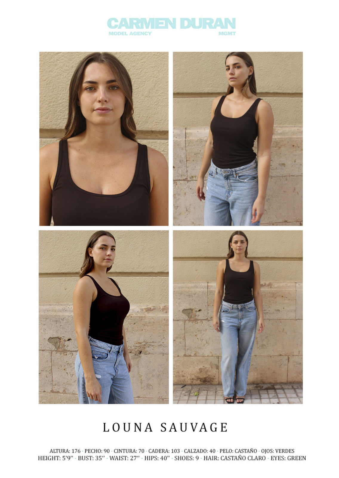 LOUNA SAUVAGE. Carmen Duran Model Agency.