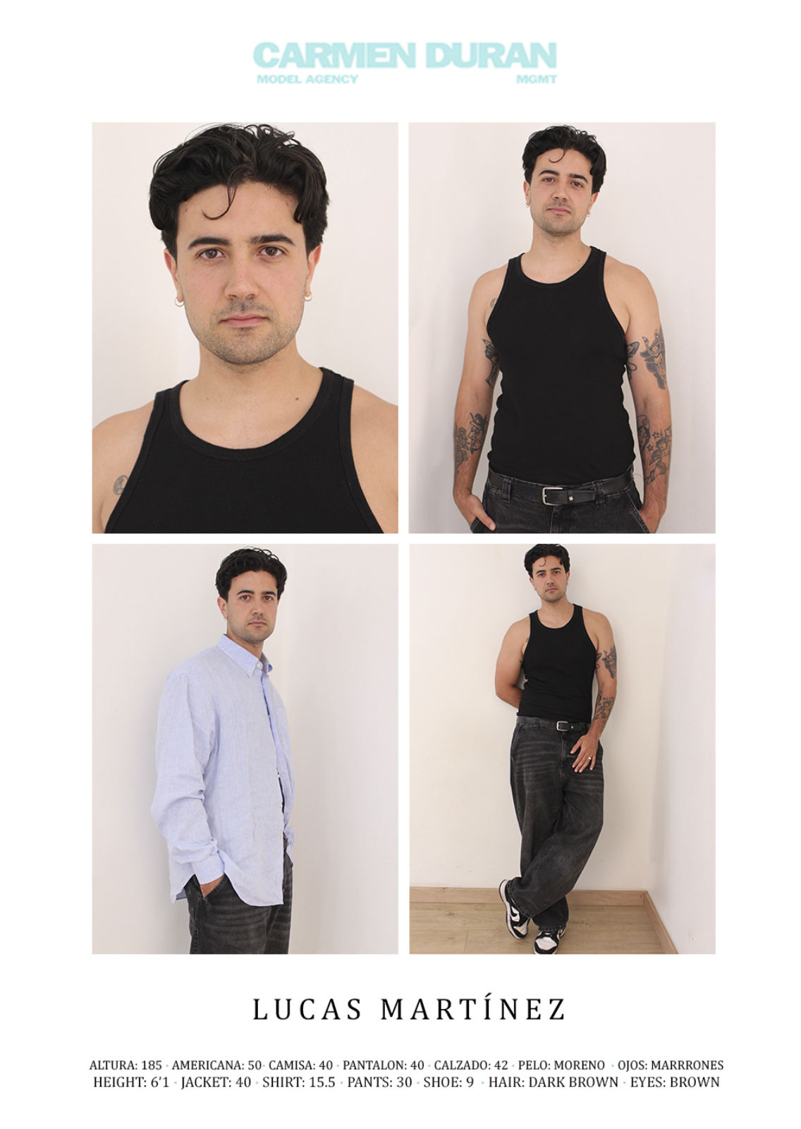 LUCAS MARTINEZ. Carmen Duran Model Agency.