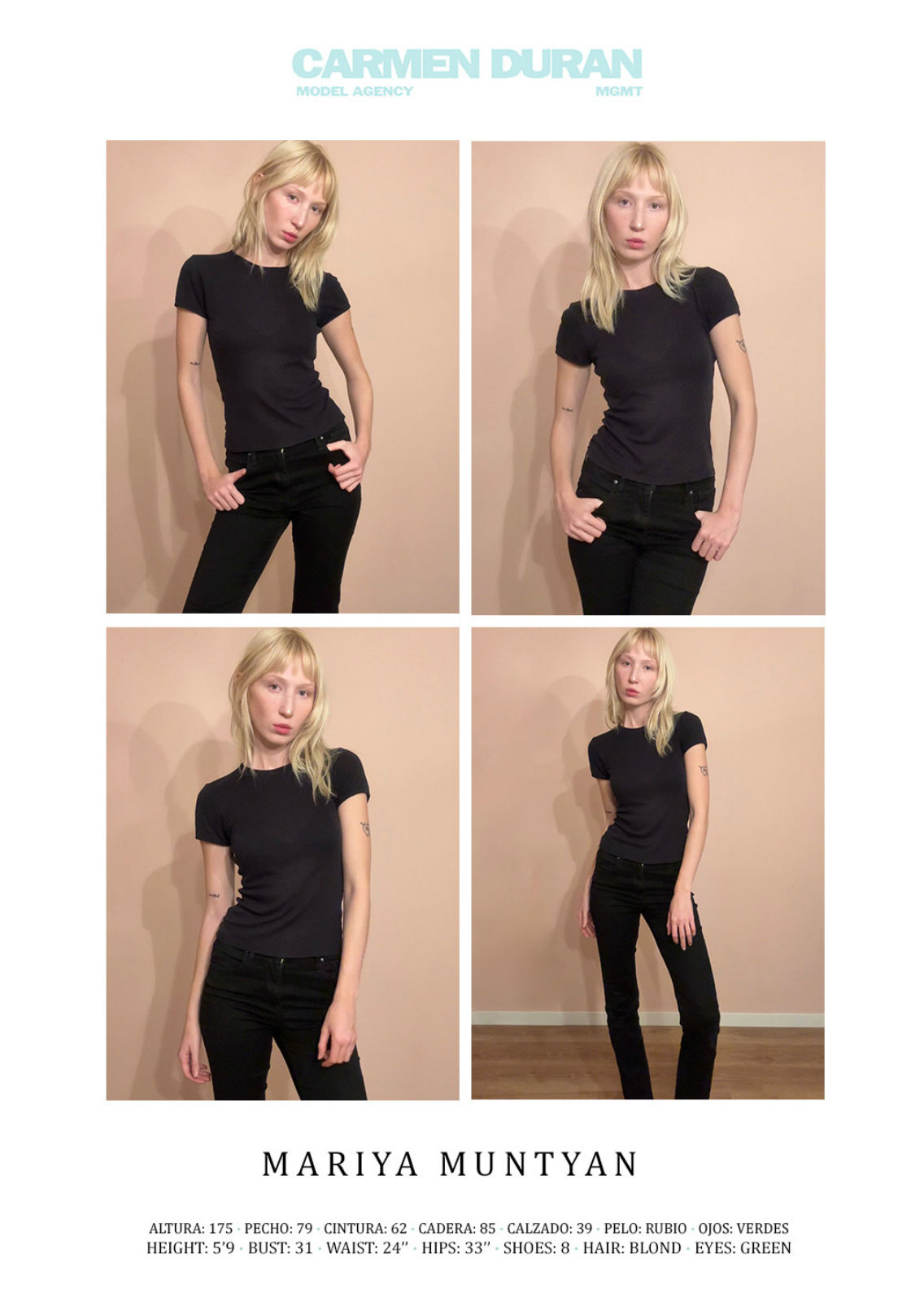 MARIYA MUNTYAN. Carmen Duran Model Agency.