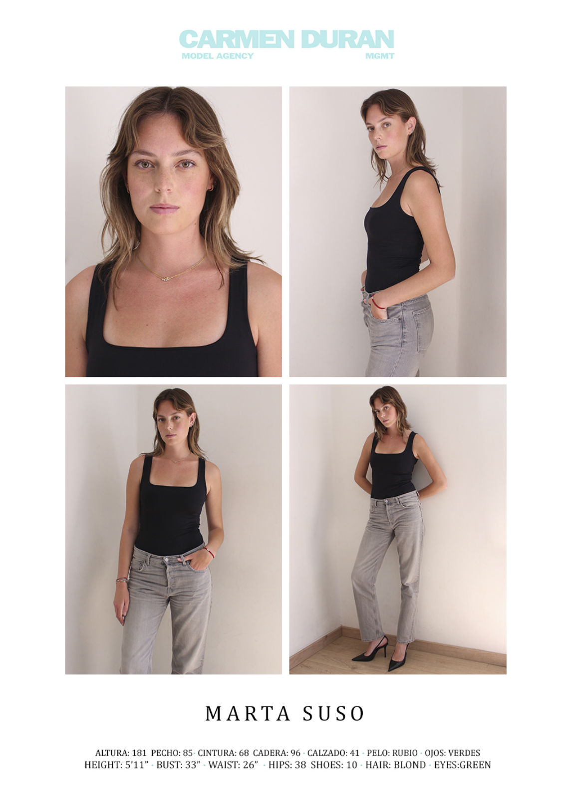 MARTA SUSO. Carmen Duran Model Agency.