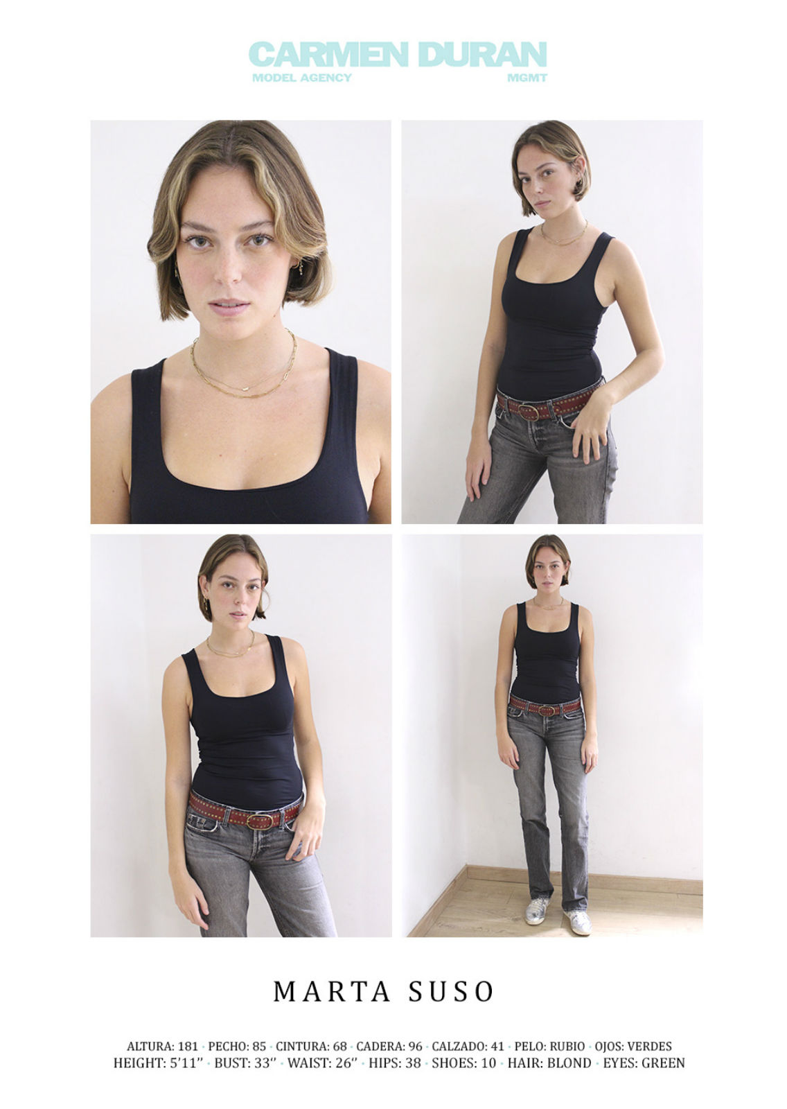 MARTA SUSO. Carmen Duran Model Agency.