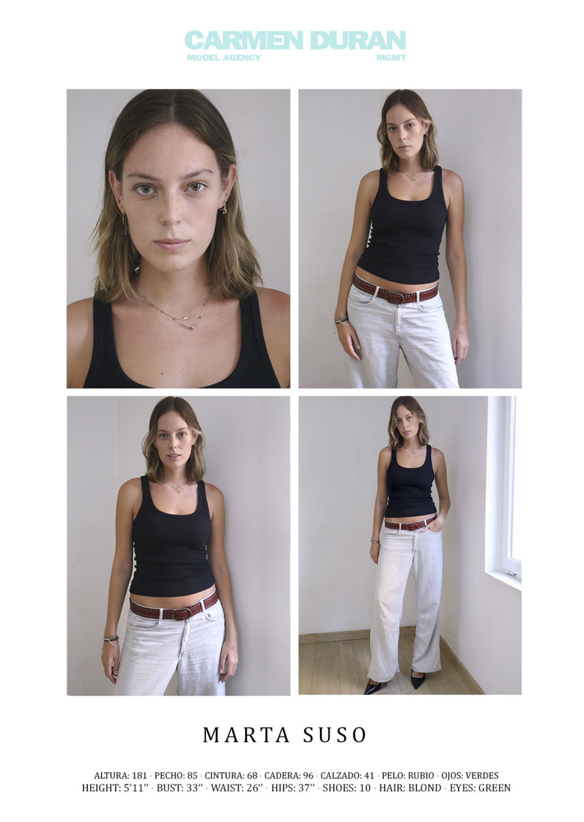 MARTA SUSO. Carmen Duran Model Agency.