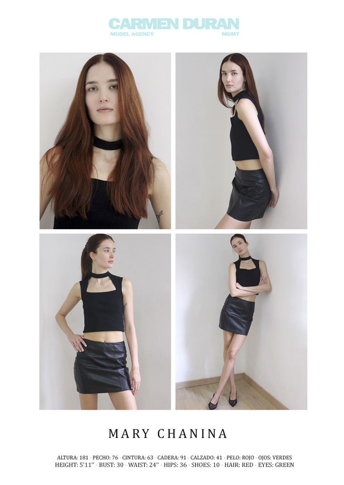 MARY CHANINA. Carmen Duran Model Agency.