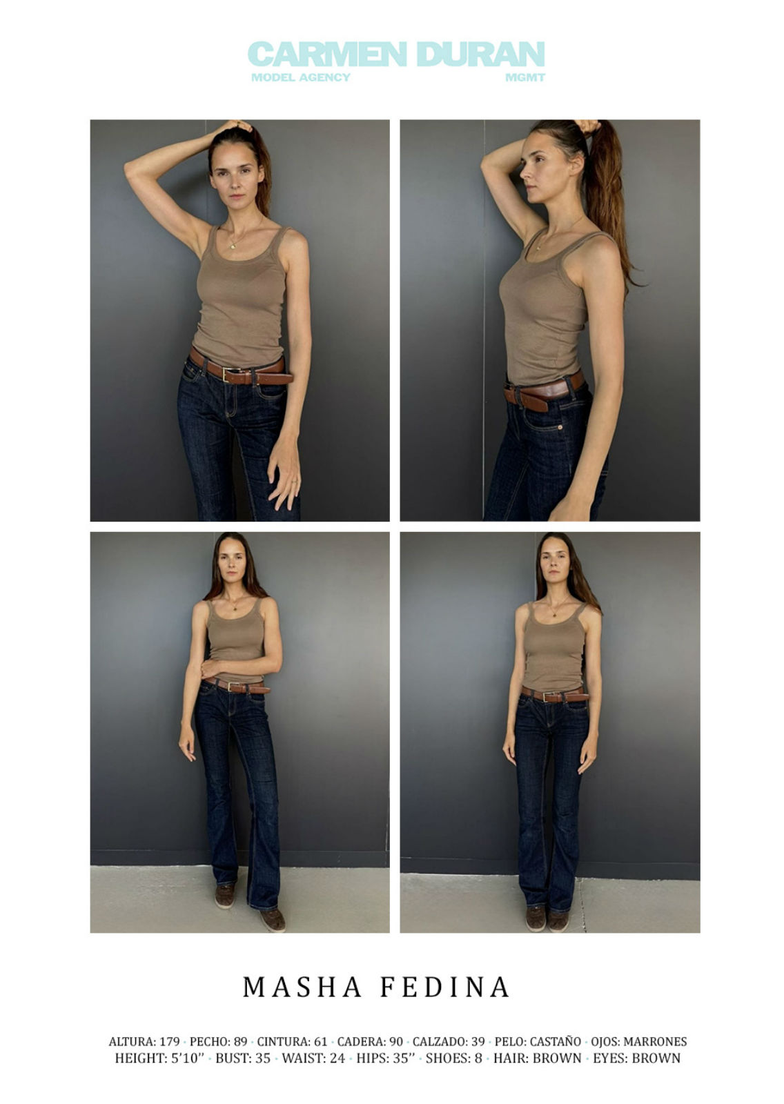 MASHA FEDINA. Carmen Duran Model Agency.