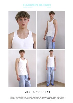 MISHA TOLSKYI. Carmen Duran Model Agency.