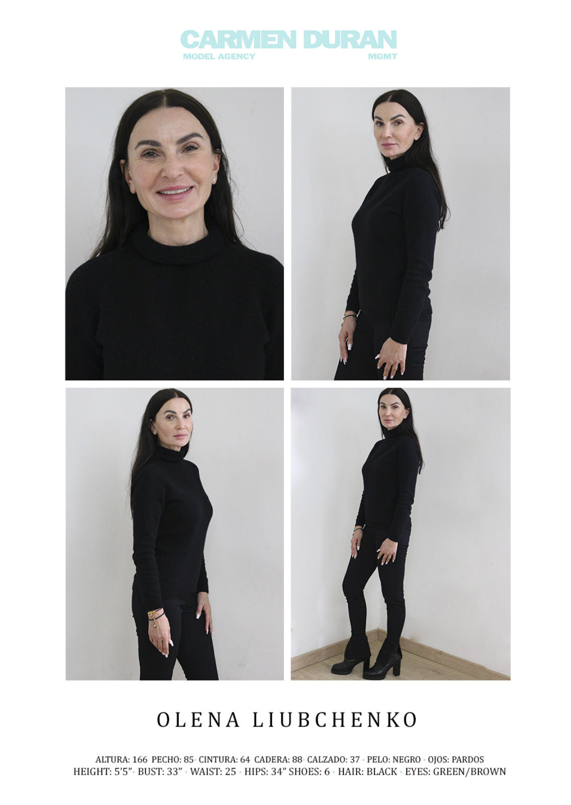 OLENA  LIUBCHENKO. Carmen Duran Model Agency.
