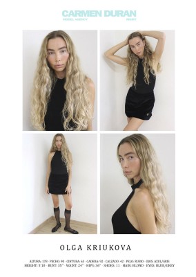 OLGA KRIUKOVA. Carmen Duran Model Agency.
